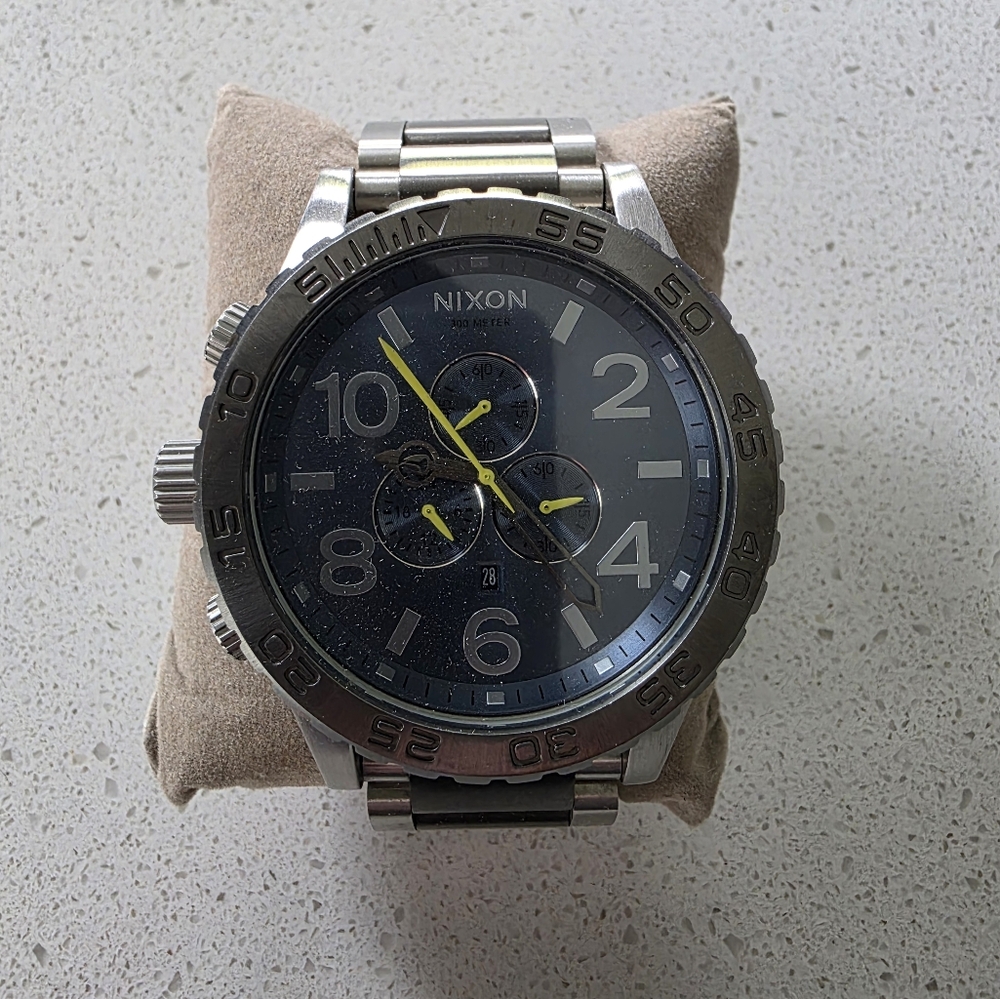 Nixon Gunmetal and Aqua Sunray 51-30 Chronograph Watch